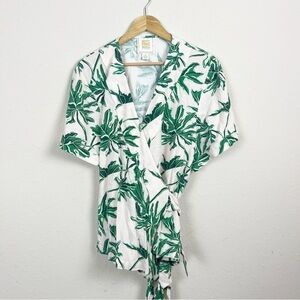 Emily McCartney Rose Jungle Floral Wrap Top Size XL